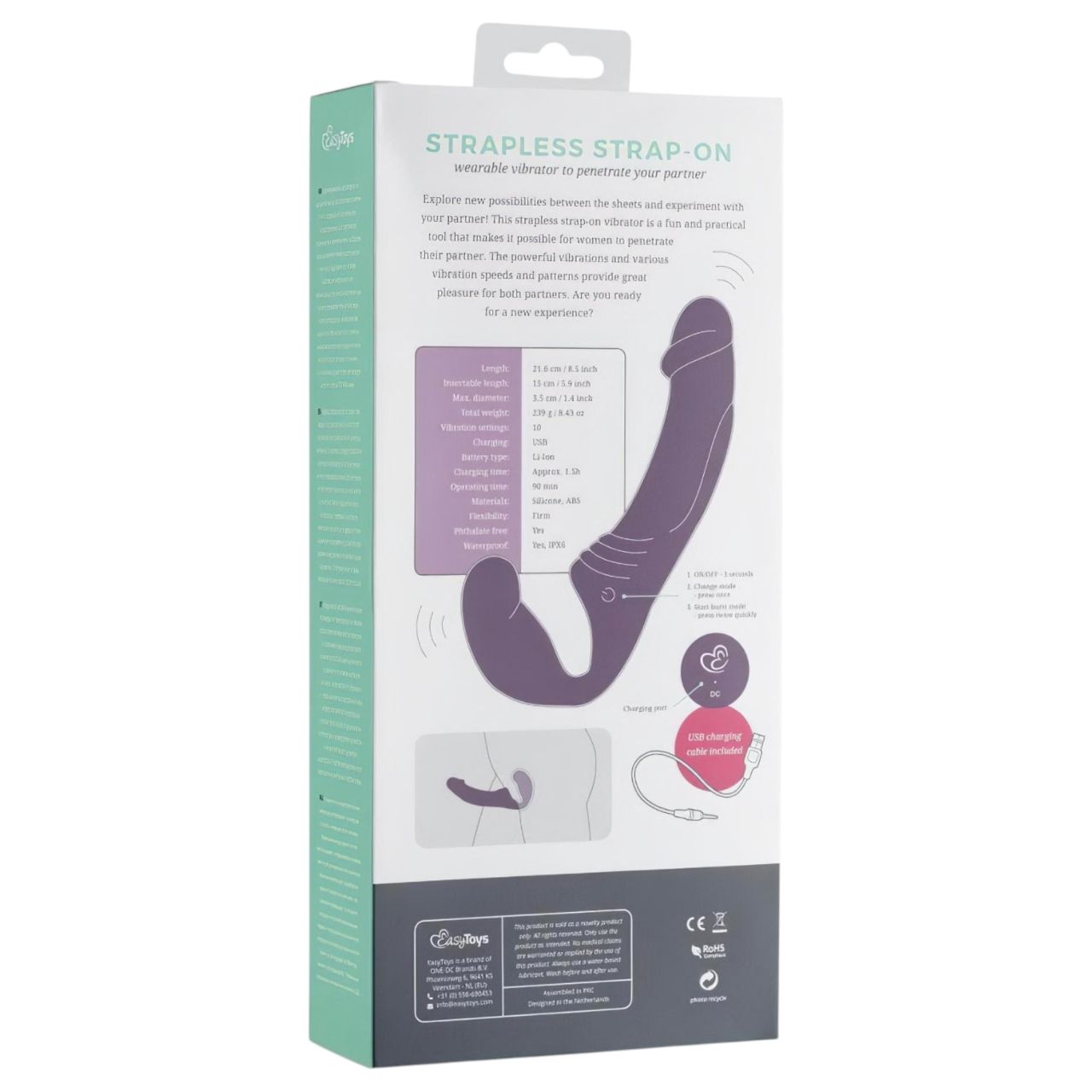 EasyToys - akkus, felcsatolható vibrátor tartópánt nélkül (lila) EasyToys - akkus, felcsatolható vibrátor tartópánt nélkül (lila)