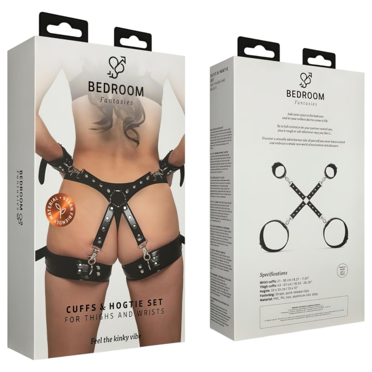 Bedroom Fantasies - csukló- és comb bilincs (fekete)