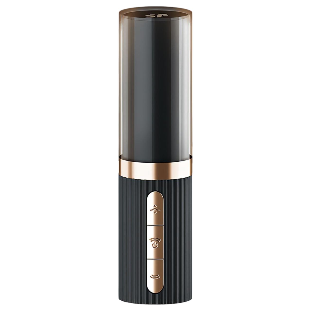 Satisfyer Deep Kiss - léghullámos rúzs vibrátor (fekete)