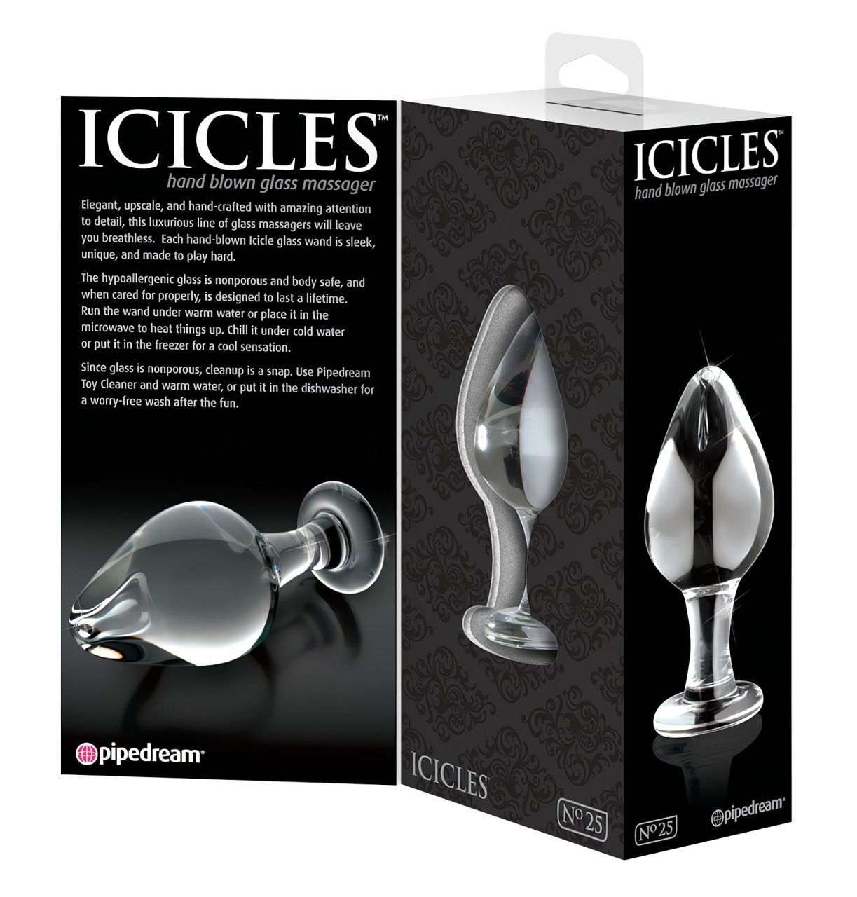 Icicles No. 25 - kúpos, üveg anál plug (átlátszó) Icicles No. 25 - kúpos, üveg anál plug (átlátszó)