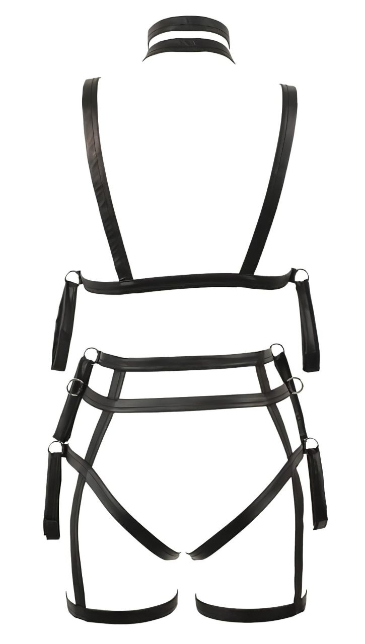 / Bad Kitty - bondage testhám melltartó szett (fekete)