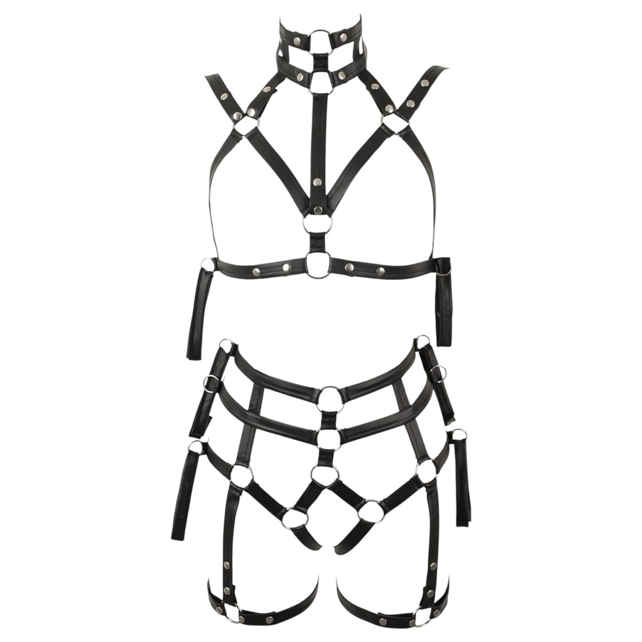 / Bad Kitty - bondage testhám melltartó szett (fekete) / Bad Kitty - bondage testhám melltartó szett (fekete)