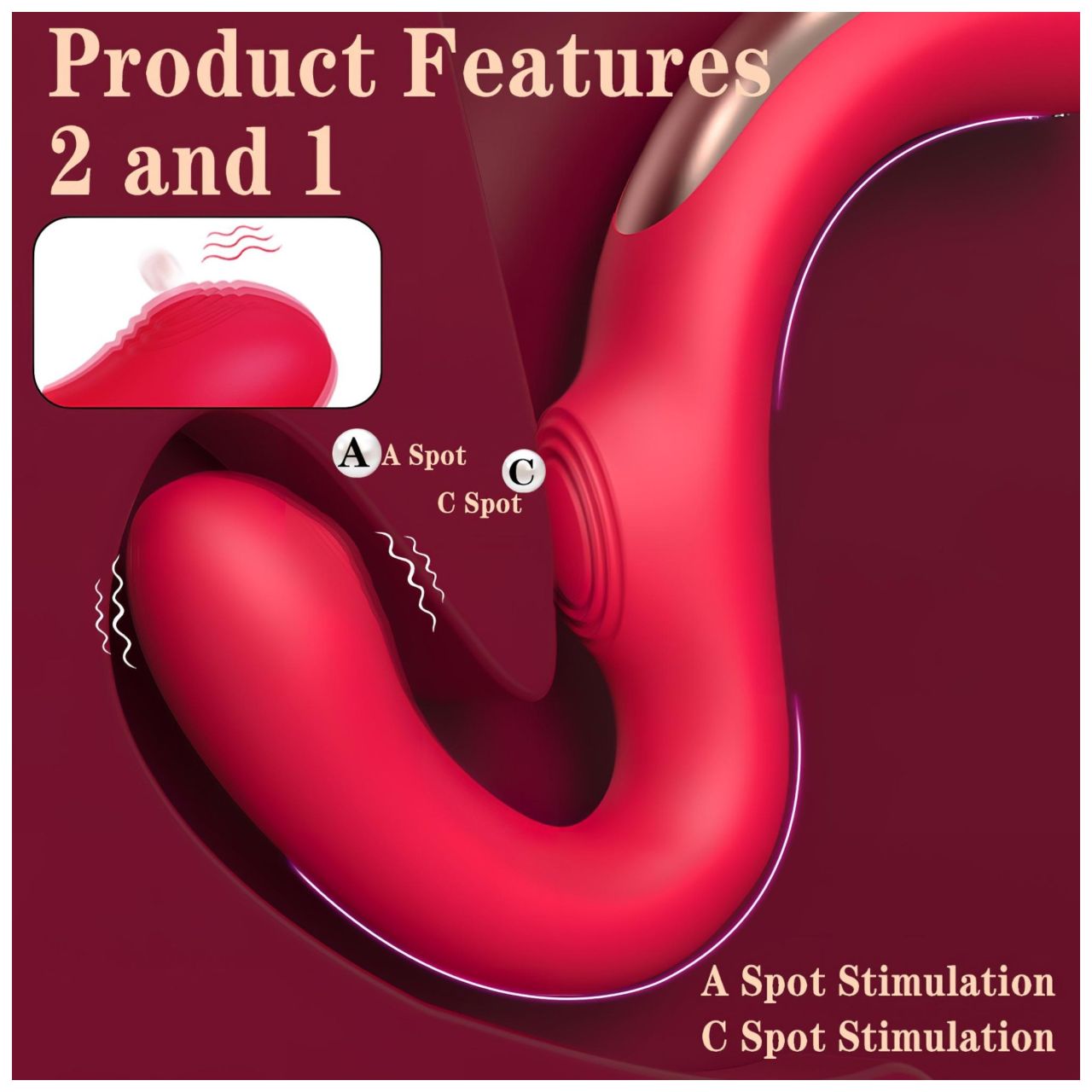 SEX HD Genie - G-pont és csiklóvibrátor (piros) SEX HD Genie - G-pont és csiklóvibrátor (piros)