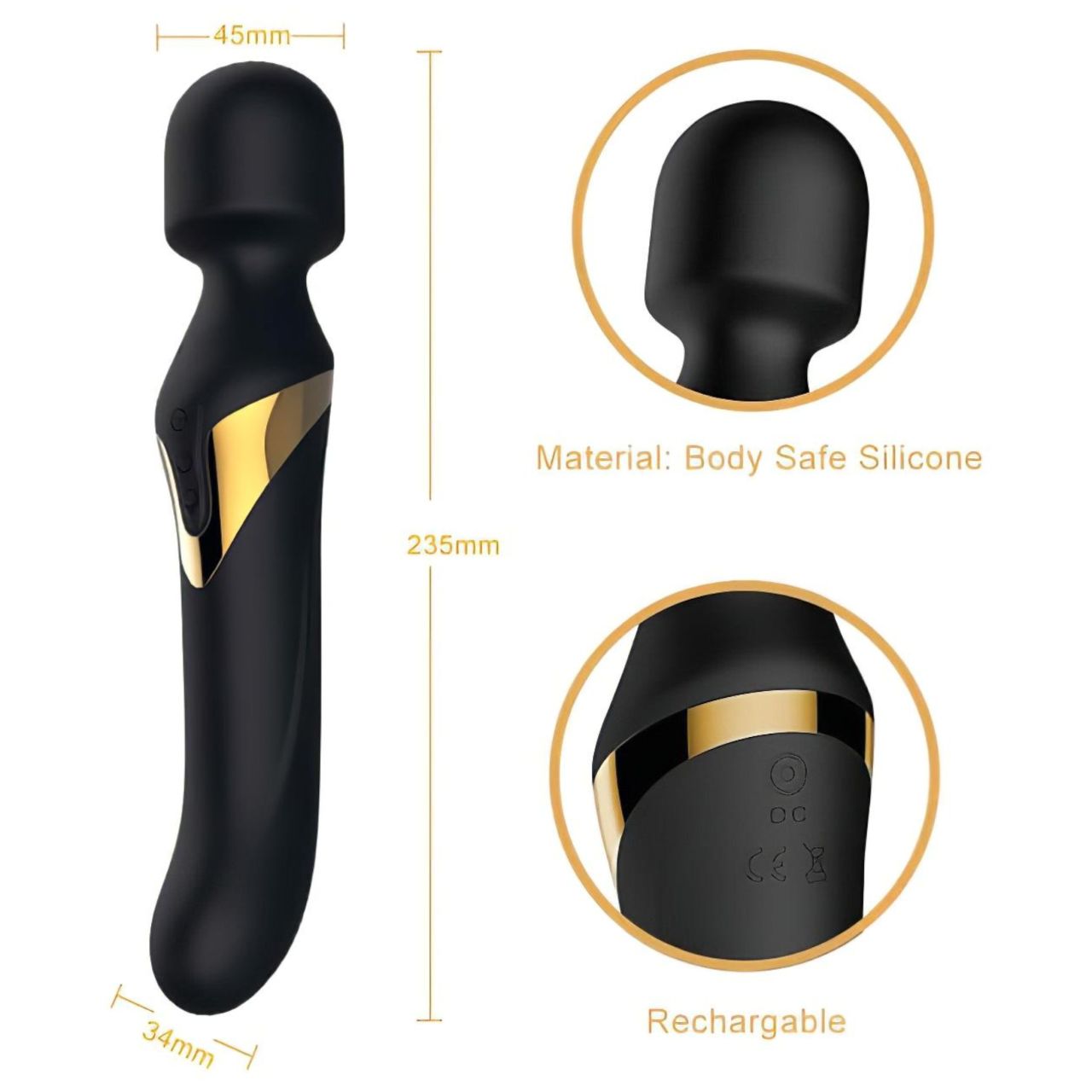Dorcel Dual Orgasms Gold - 2in1 masszírozó vibrátor (fekete) Dorcel Dual Orgasms Gold - 2in1 masszírozó vibrátor (fekete)