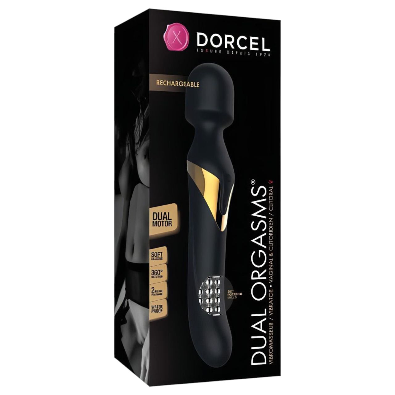 Dorcel Dual Orgasms Gold - 2in1 masszírozó vibrátor (fekete) Dorcel Dual Orgasms Gold - 2in1 masszírozó vibrátor (fekete)