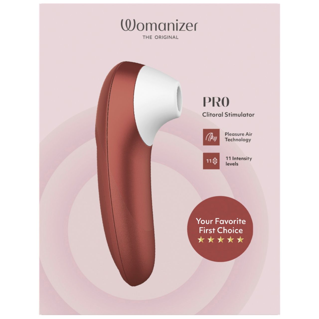 Womanizer Pro - léghullámos csiklóizgató (piros)