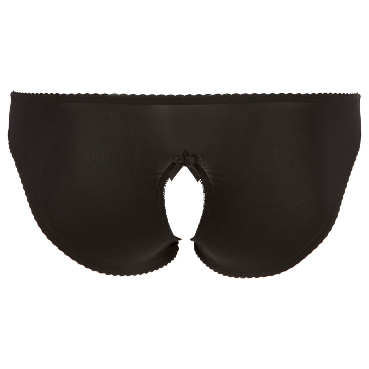 / Cottelli Plus Size - csipkés, nyitott bugyi (fekete)