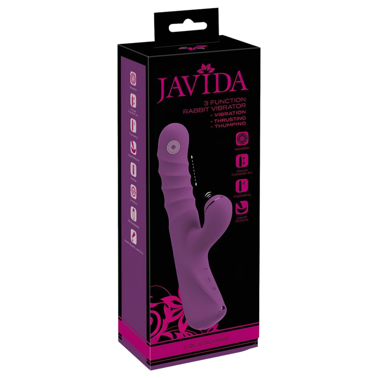 Javida - 3in1 nyuszis vibrátor (lila) Javida - 3in1 nyuszis vibrátor (lila)