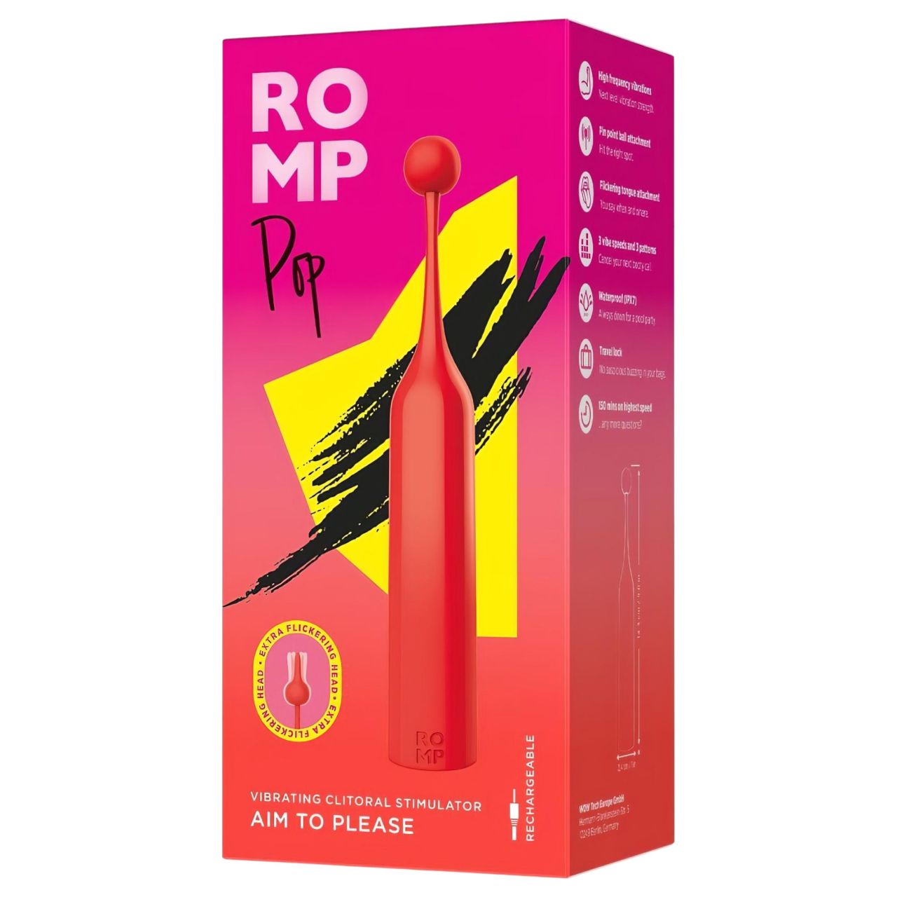 ROMP Pop - mini csikló vibrátor (piros)