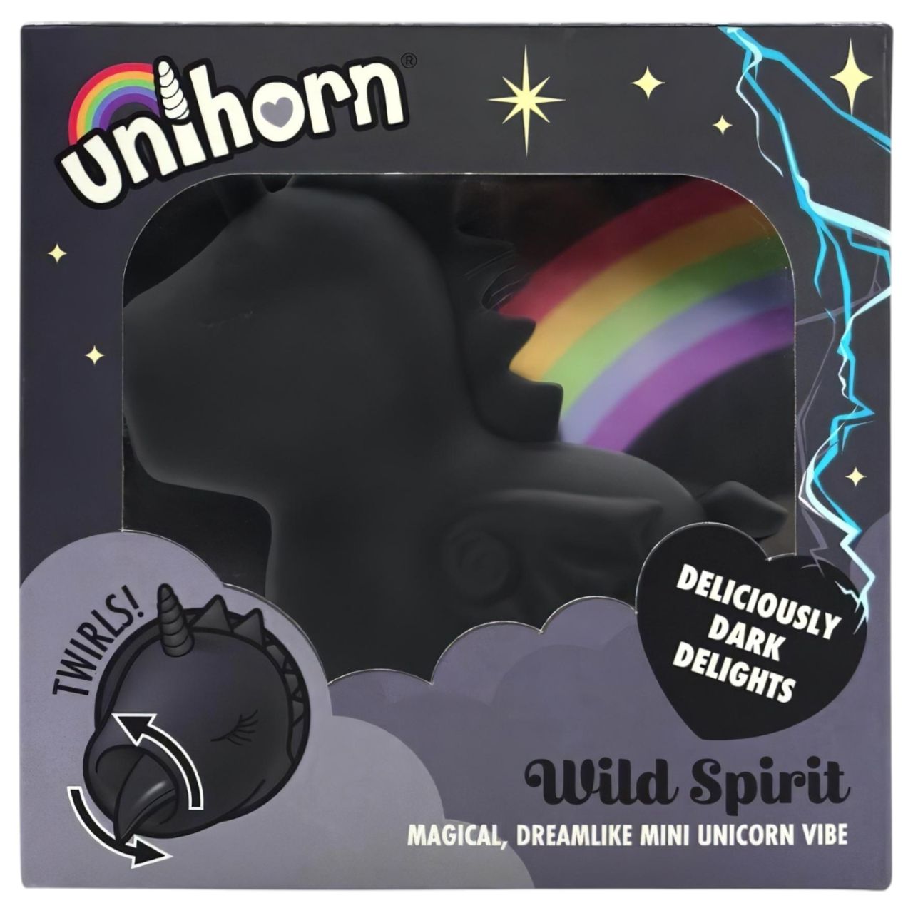 Unihorn Wild Spirit - akkus unikornis csiklóizgató (fekete)