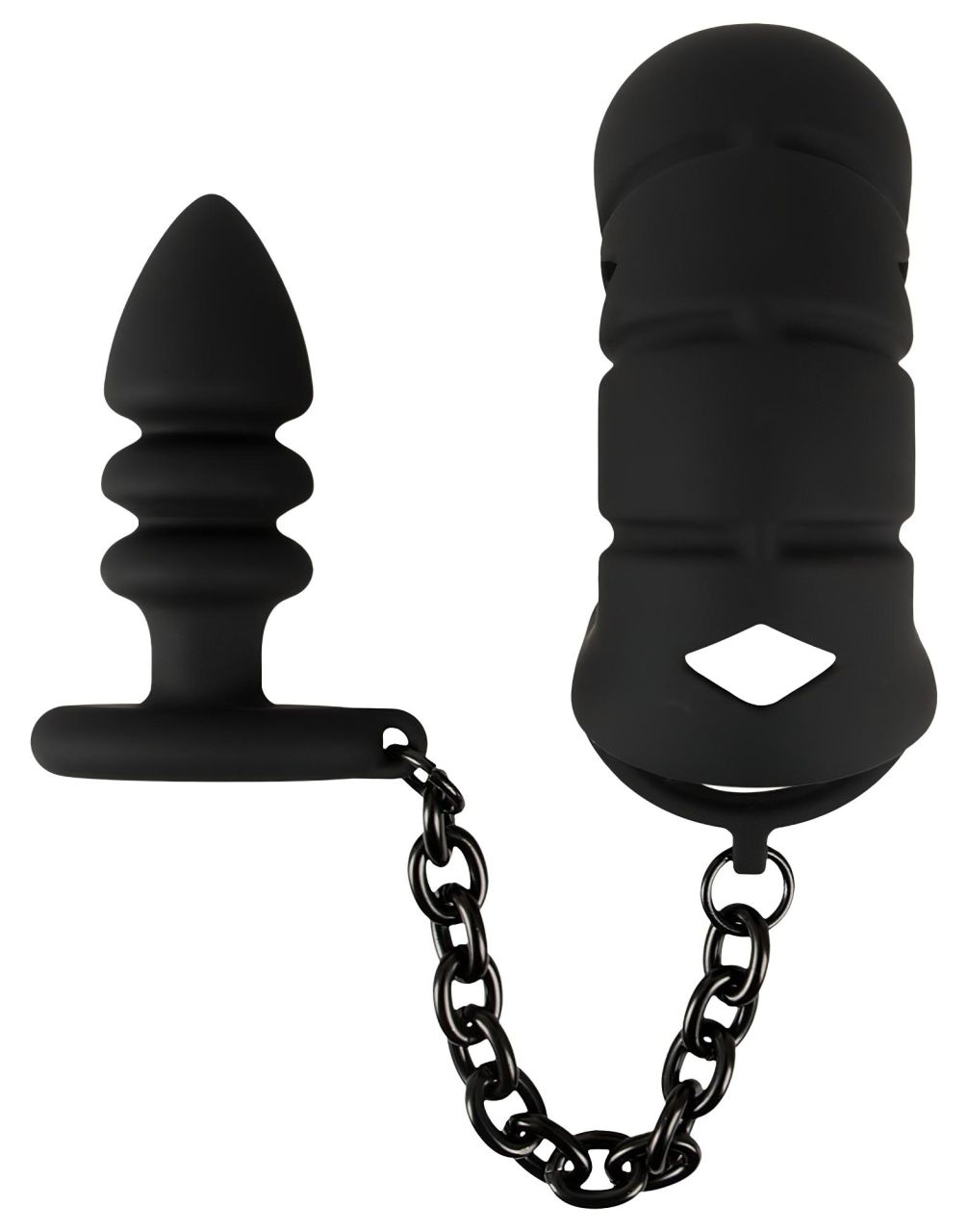 Black Velvets - szilikon pénisz ketrec anál pluggal (fekete) Black Velvets - szilikon pénisz ketrec anál pluggal (fekete)