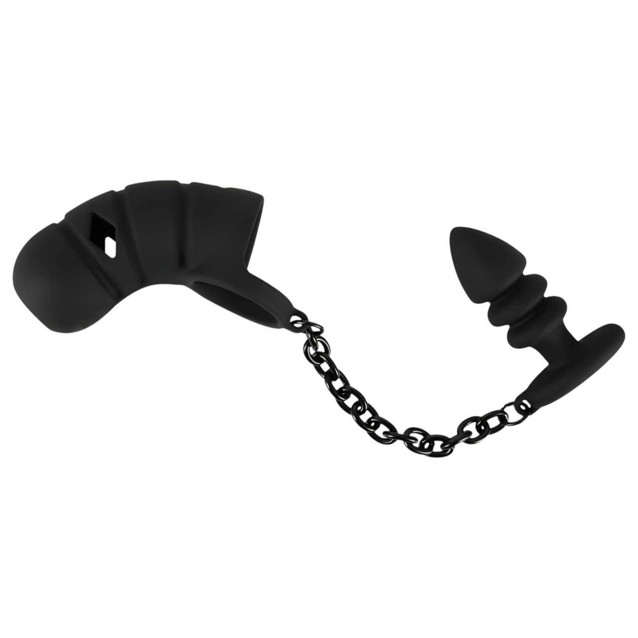 Black Velvets - szilikon pénisz ketrec anál pluggal (fekete) Black Velvets - szilikon pénisz ketrec anál pluggal (fekete)