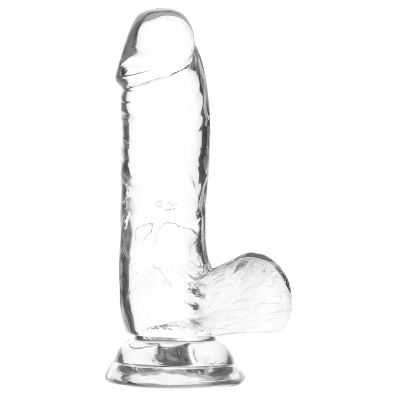 / Addiction Crystal - tapadókorongos, herés dildó (átlátszó) - 15cm