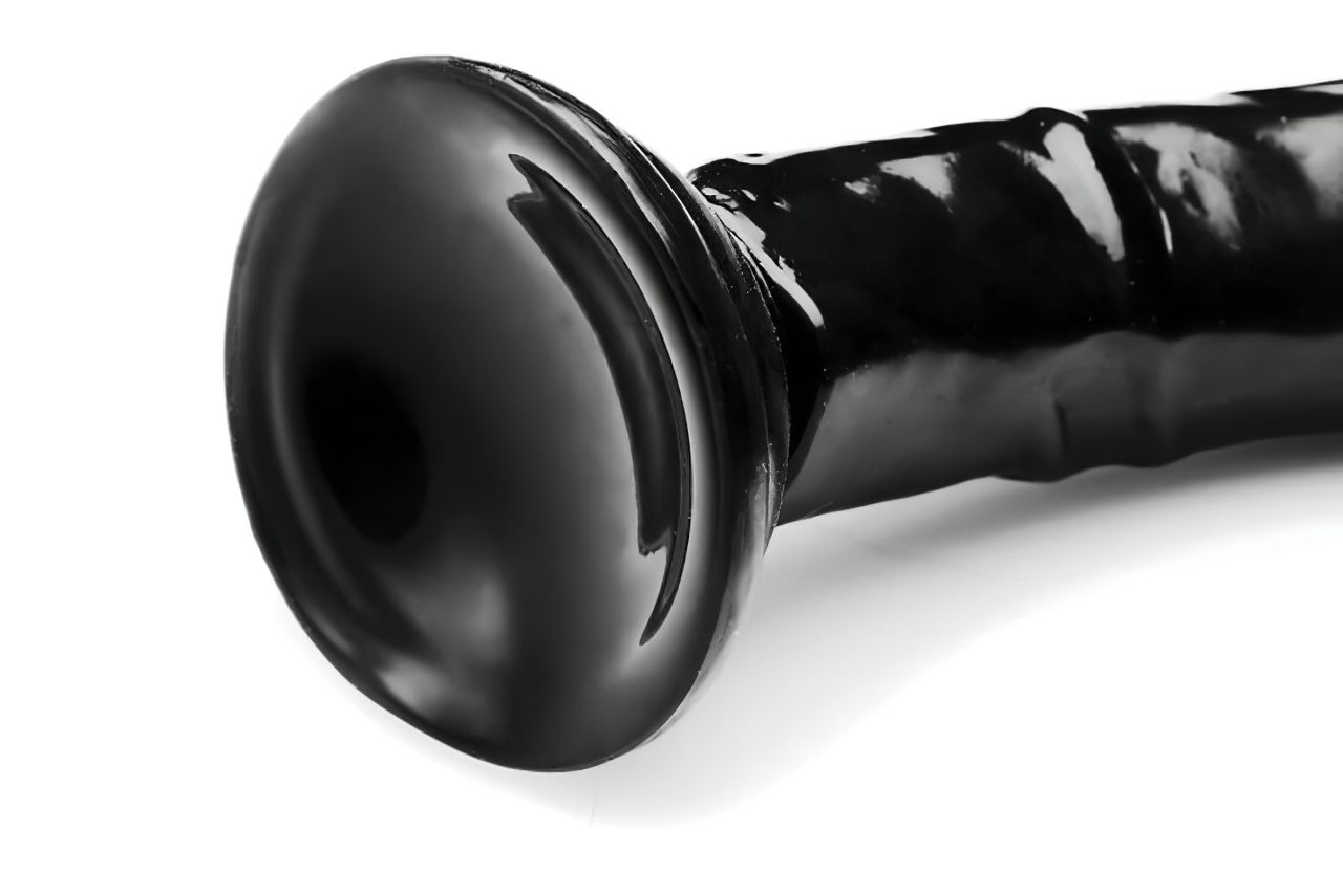 Hosed Anal Snake 19 - tapadókorongos anál dildó (fekete)