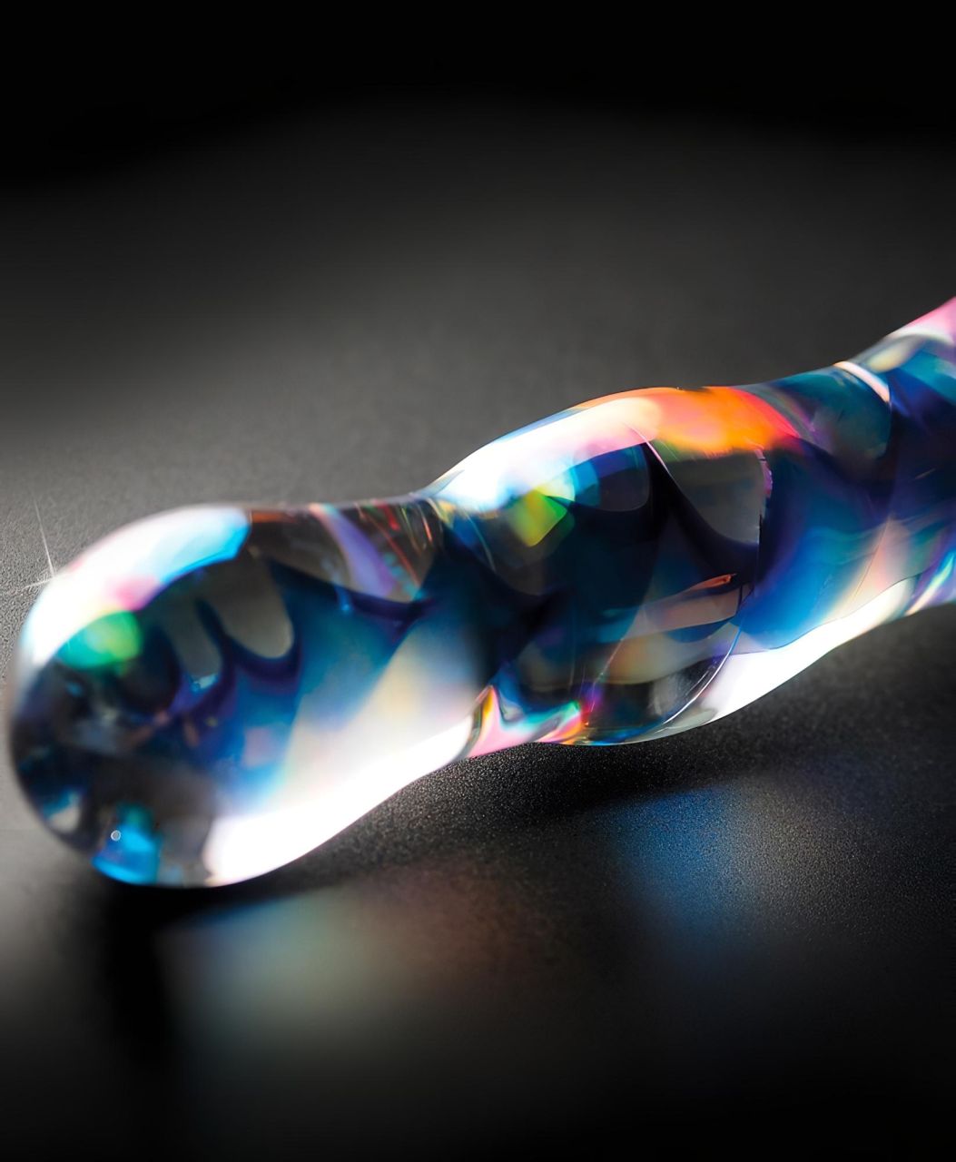 Icicles No. 08 - hullámos, kétvégű, üveg dildó (átlátszó-kék) Icicles No. 08 - hullámos, kétvégű, üveg dildó (átlátszó-kék)