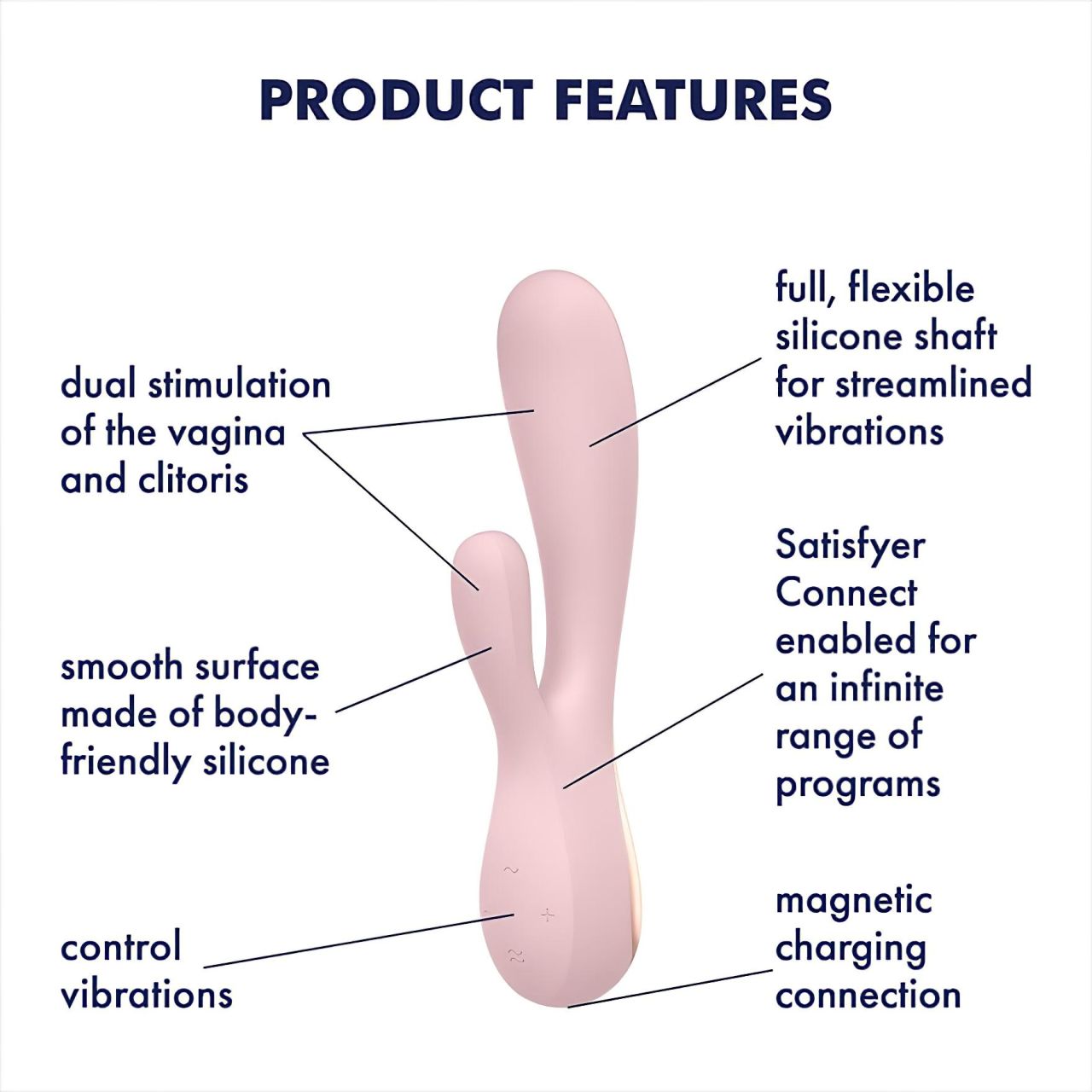 Satisfyer Mono Flex - App-vezérelt vibrátor (pink)