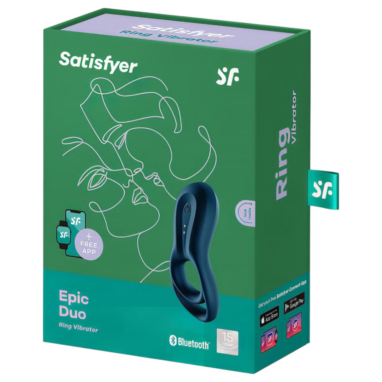 Satisfyer Epic Duo - App-vezérelt vibrációs péniszgyűrű, férfiaknak (fekete) Satisfyer Epic Duo - App-vezérelt vibrációs péniszgyűrű, férfiaknak (fekete)