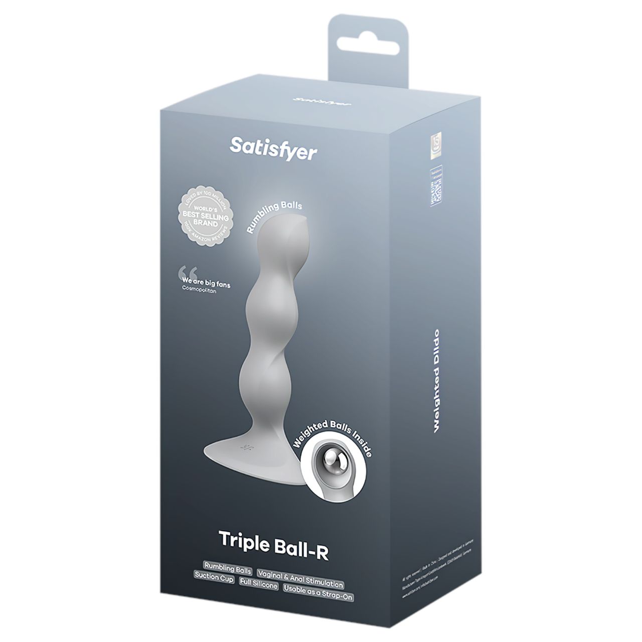 Satisfyer Triple Ball-R - gyöngyös dildó (szürke)