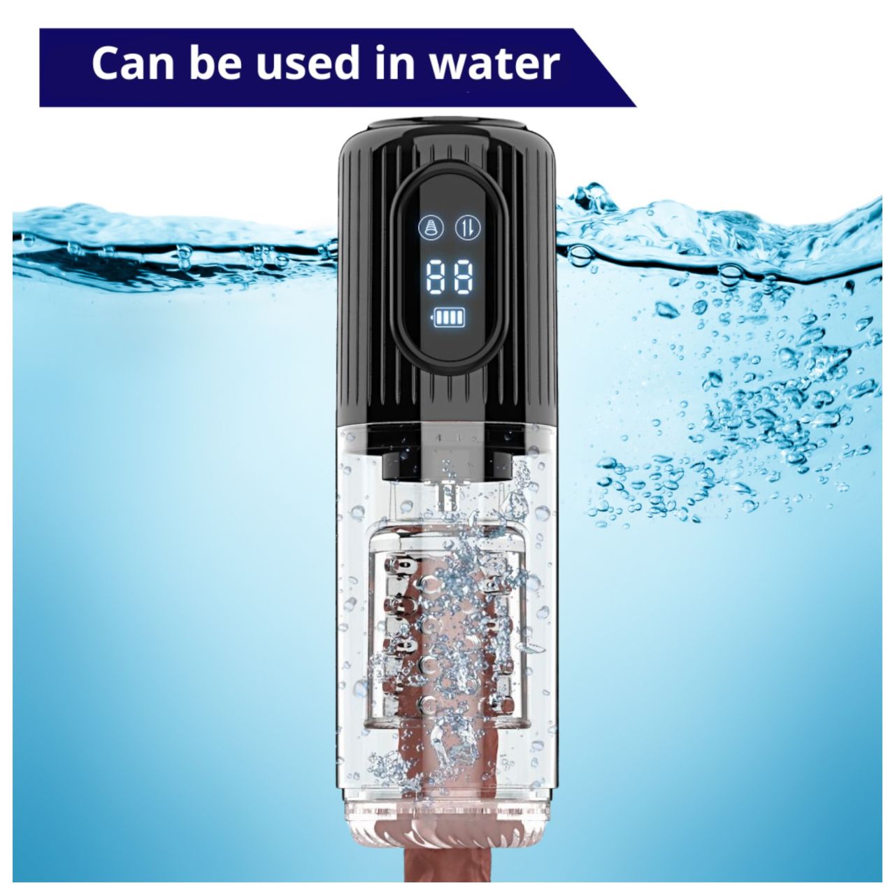 Men's Play - forgó, szívó, rezgő maszturbátor (fekete)