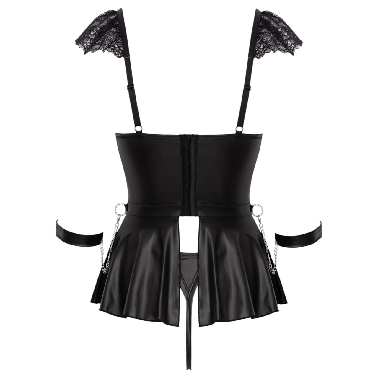 / Cottelli Bondage - csipkés miniruha bilincsekkel (fekete)