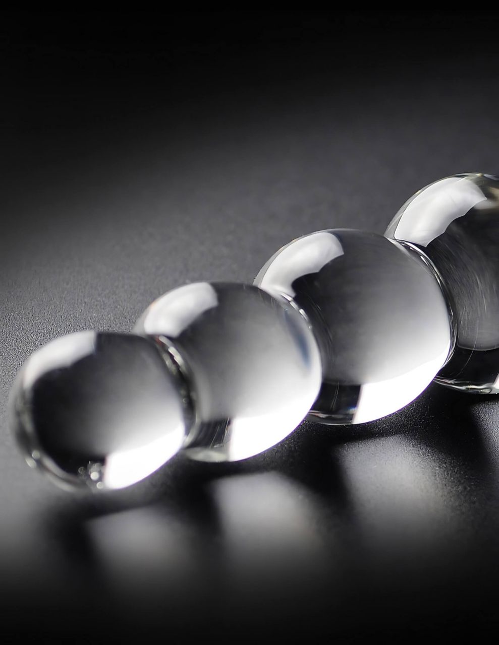 Icicles No. 2 - gömbös üveg dildó (átlátszó)