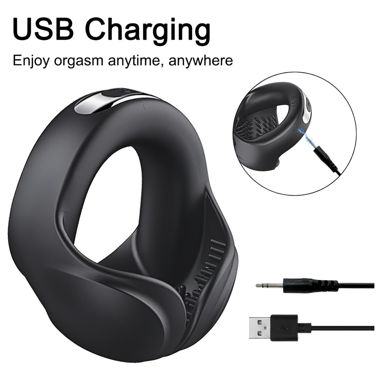 AlvUp - vibrációs péniszgyűrű (fekete)