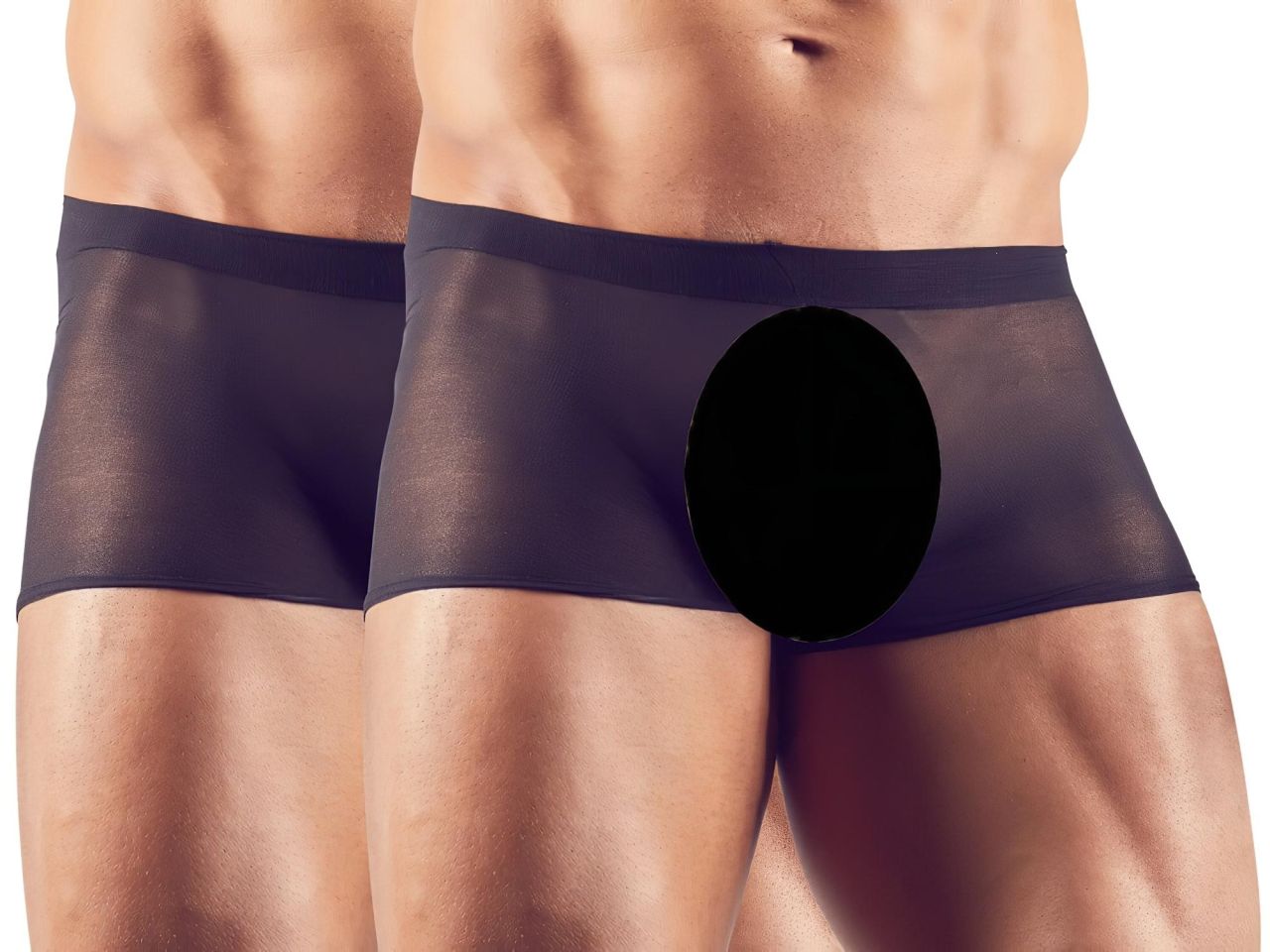 Svenjoyment - átlátszó boxer szett - fekete (2 részes) S-L