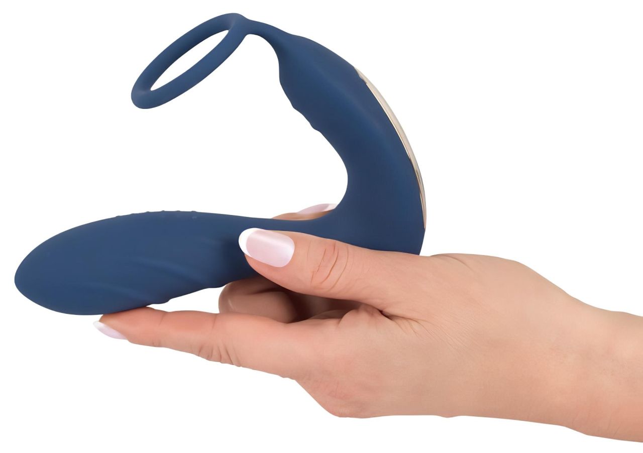 You2Toys Prostate Plug - anál vibrátor péniszgyűrűvel (kék)