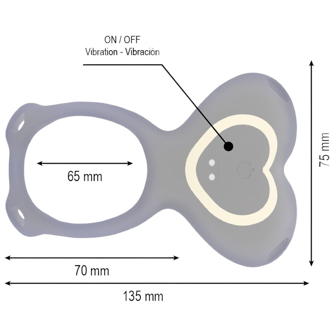 IBIZA - felcsatolható csiklóizgató vibrátor (fekete)