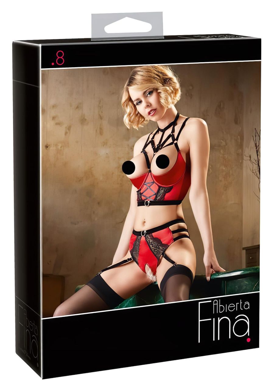 / Abierta Fina - gyűrűs mellemelő szett (piros)