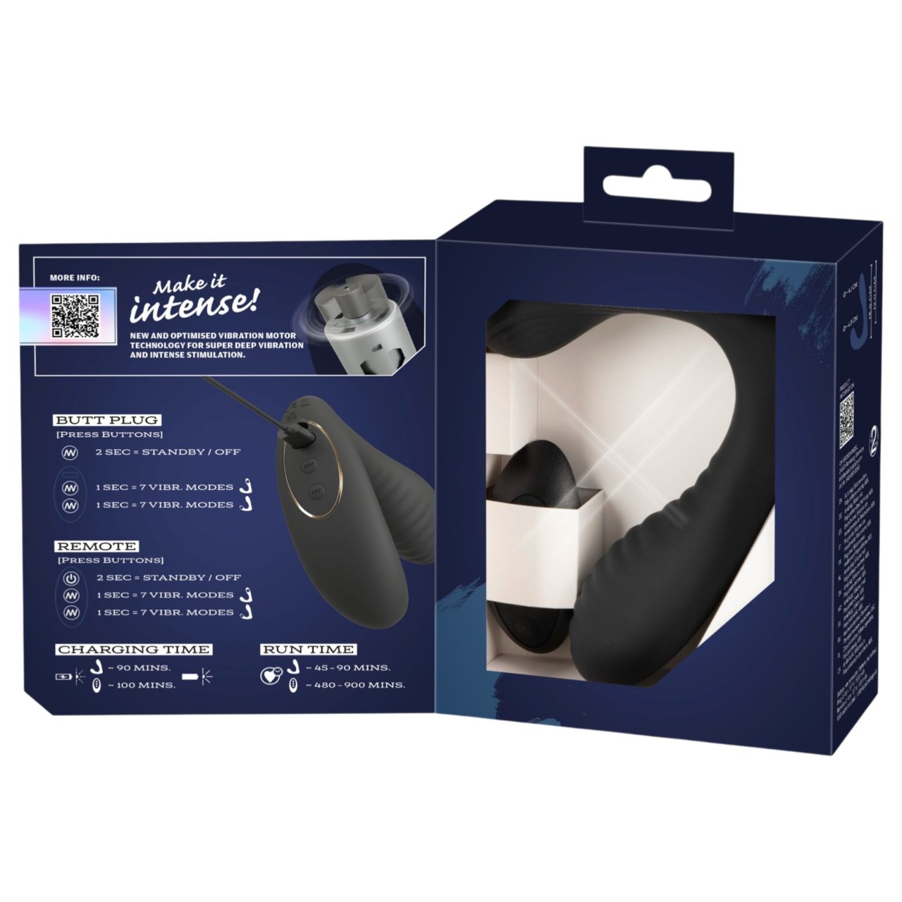 Intense - távirányítós prosztata masszírozó vibrátor (fekete)