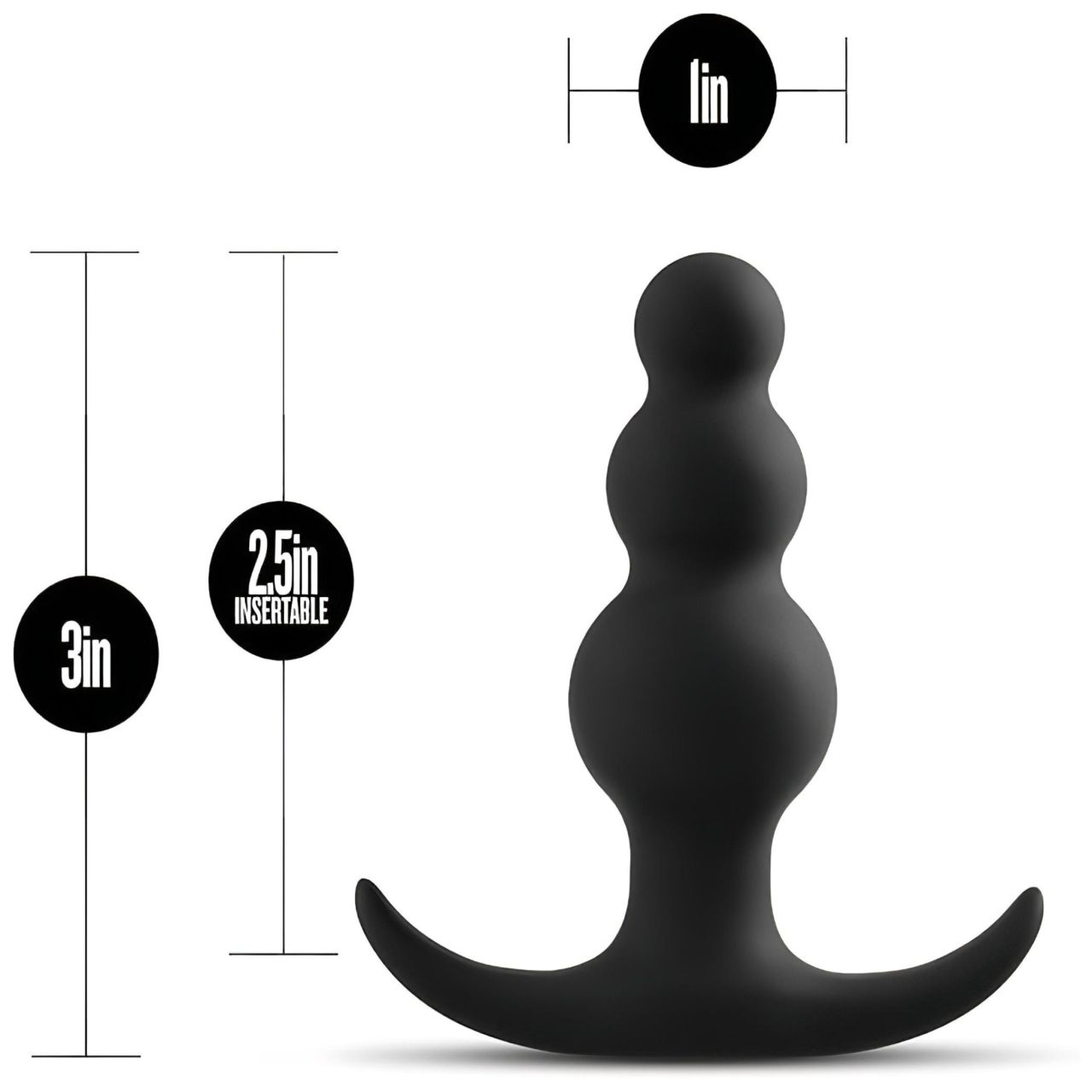 Anal Adventures Platinum - gyöngyös anál plug (fekete)