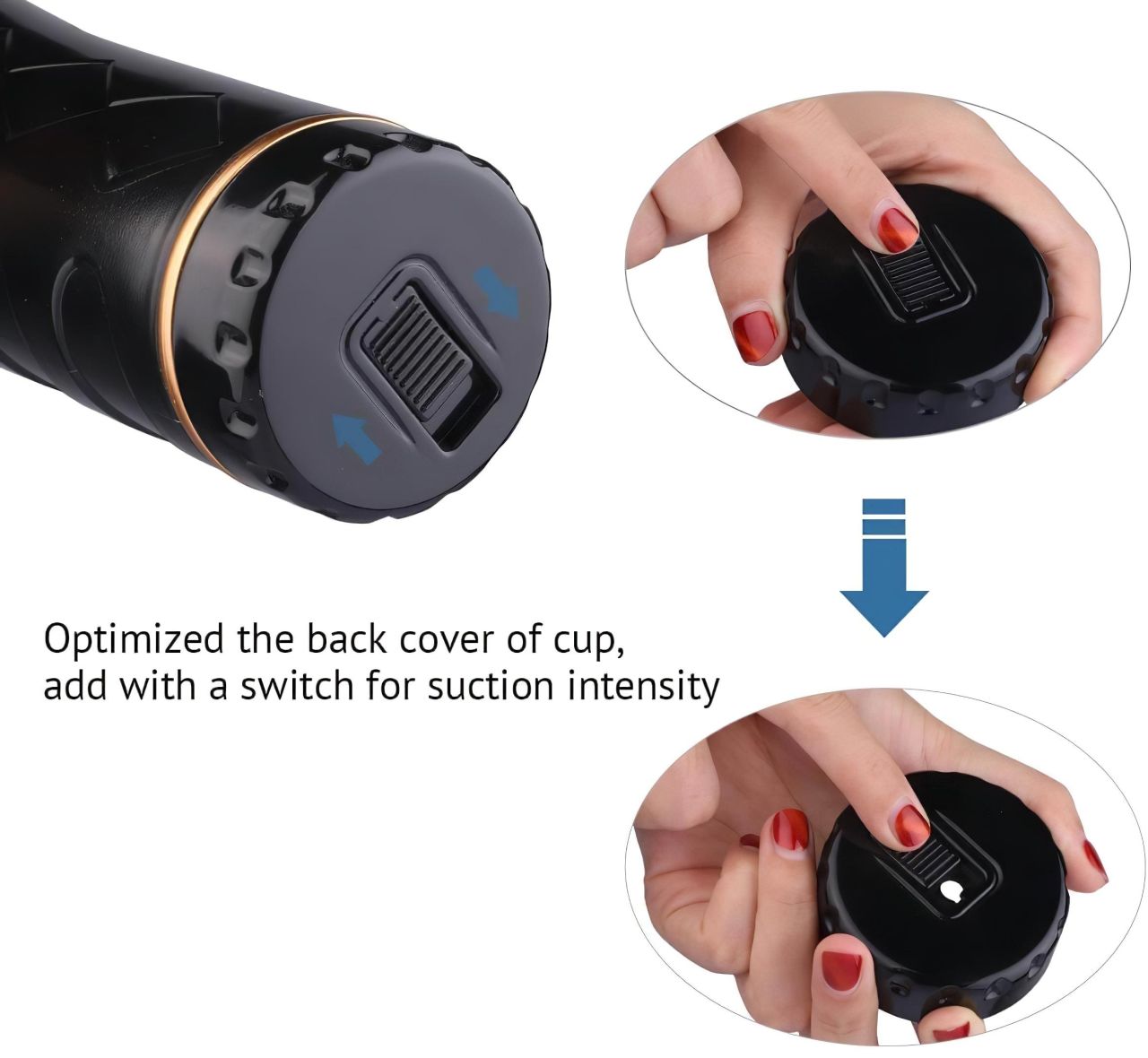 Tracy's Dog Cup - élethű műpopsi maszturbátor (fekete-natúr)