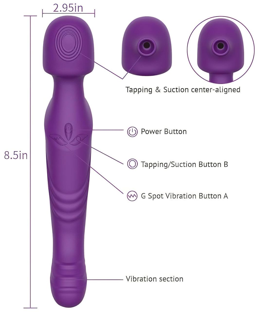 / Tracy's Dog Wand - pulzáló masszírozó vibrátor (lila)