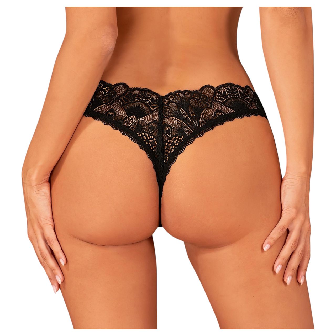 Obsessive Donna Dream - csipkés nyitott tanga (fekete) Obsessive Donna Dream - csipkés nyitott tanga (fekete)