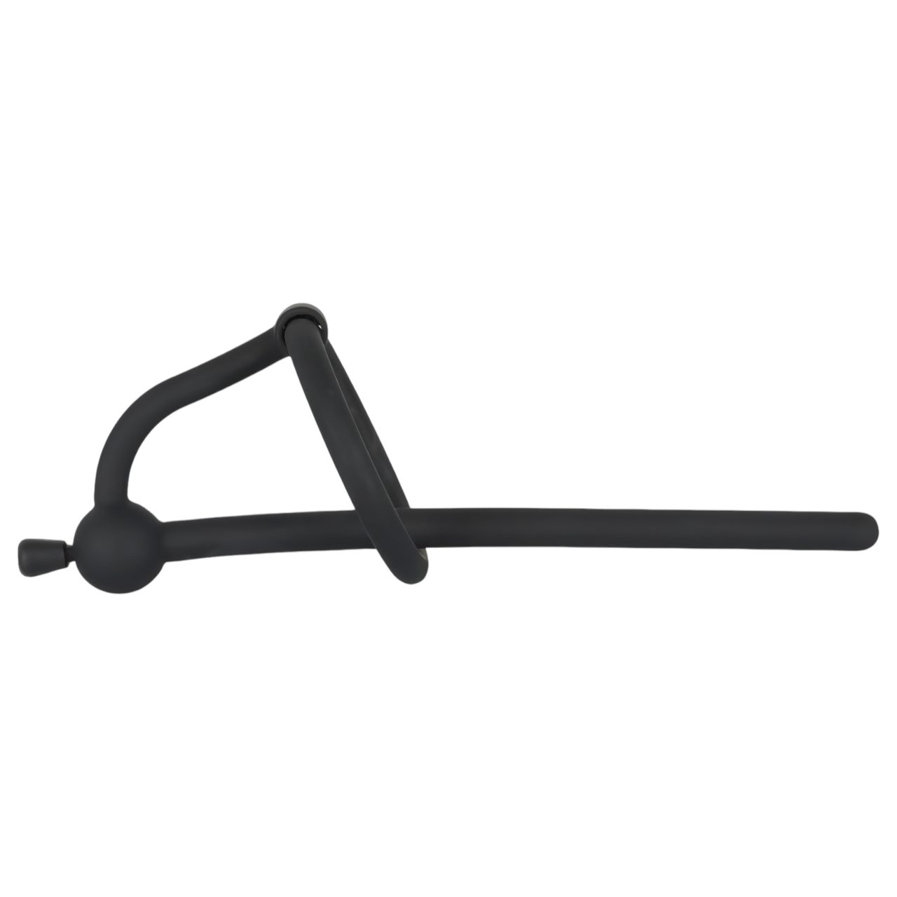 Penisplug - szilikon dilátor makkgyűrűvel (0,6mm) - fekete