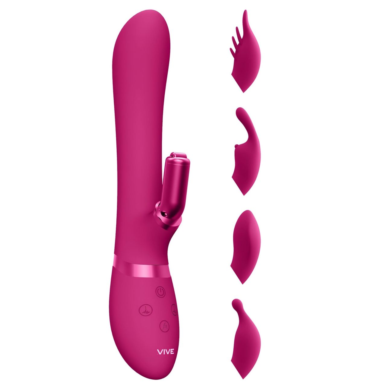 Vive Chou - akkus, cserélhető fejes csiklókaros vibrátor (pink)