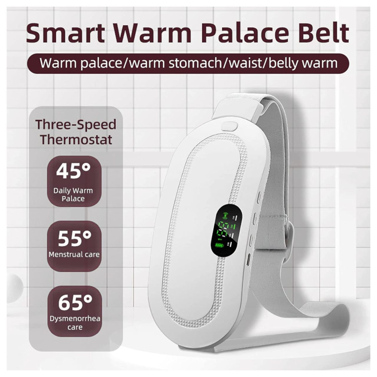 EMS - akkus menstruációs masszírozó öv (fehér)