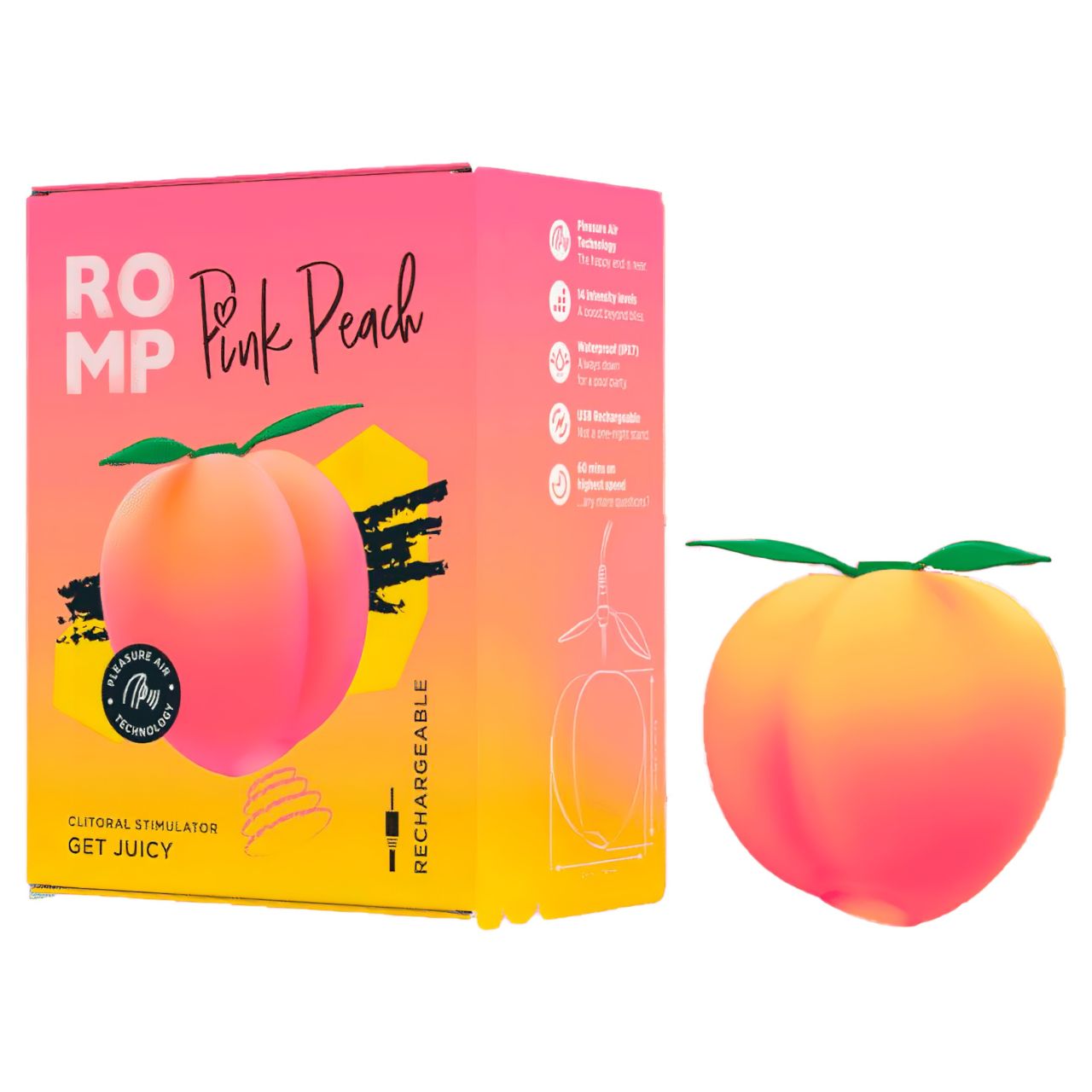 Romp Pink Peach - léghullámos vibrátor (pink)