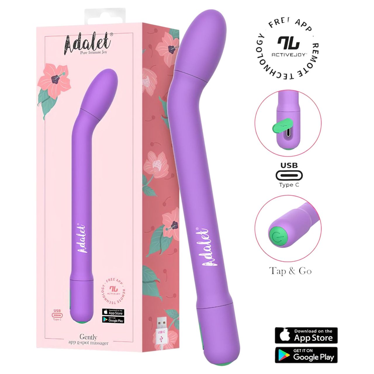 Adalet Gently - App-vezérelt G-pont és prosztata vibrátor (lila) Adalet Gently - App-vezérelt G-pont és prosztata vibrátor (lila)