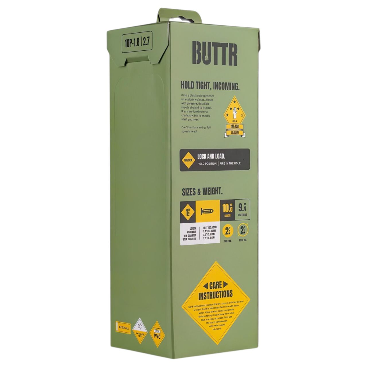 BUTTR 10 Punder - tapadókorongos nagy dildó (fekete)