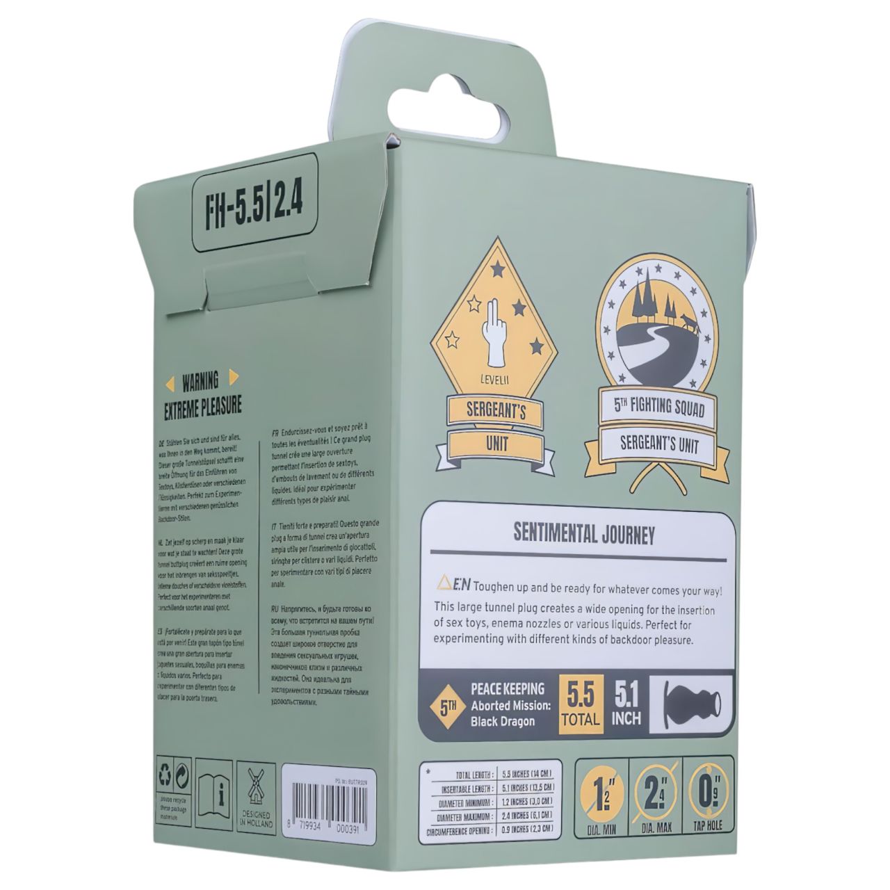 BUTTR Foxhole - üreges análtágító dildó (fekete)