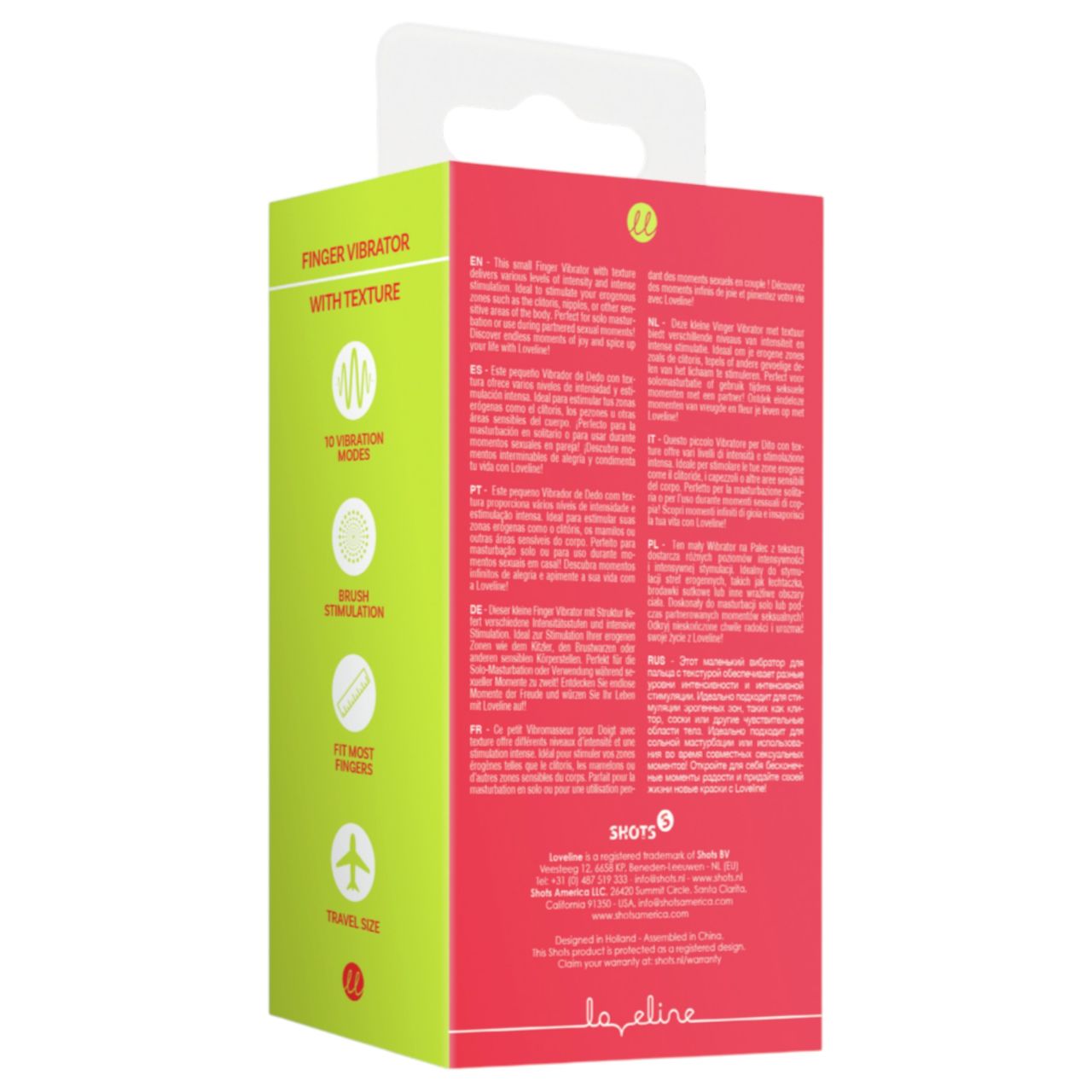 Loveline - stimuláló ujjvibrátor (piros)