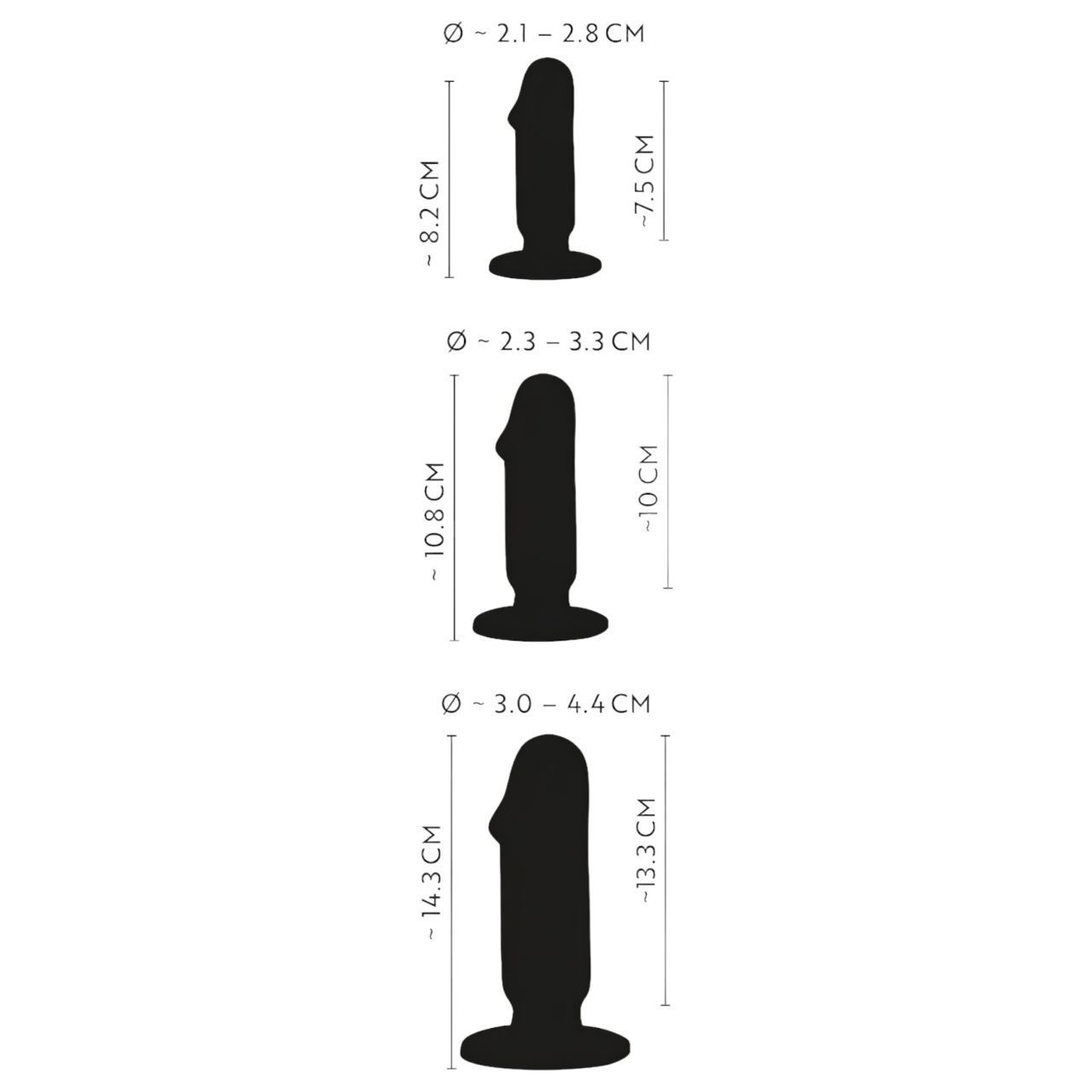 Anos Training Kit - anál plug szett (3 részes, fekete) Anos Training Kit - anál plug szett (3 részes, fekete)