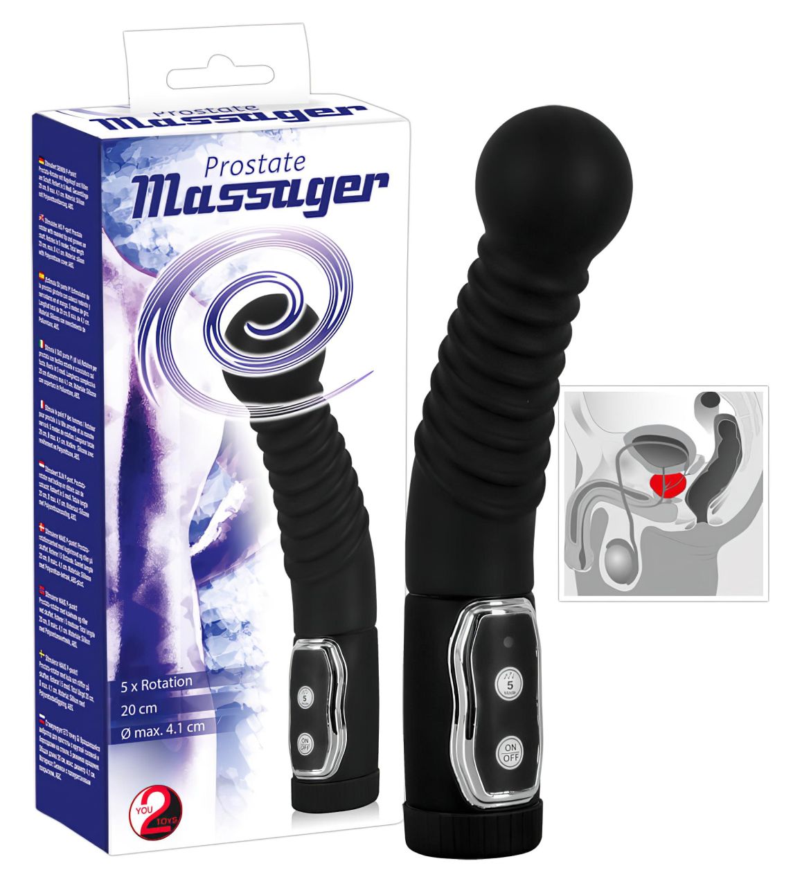 You2Toys - Prostate massager - forgó prosztata vibrátor (fekete)