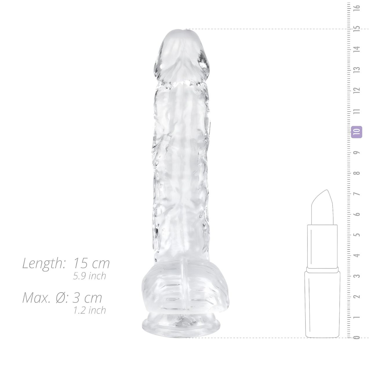 EasyToys - herés dildó - 13,5cm (átlátszó)
