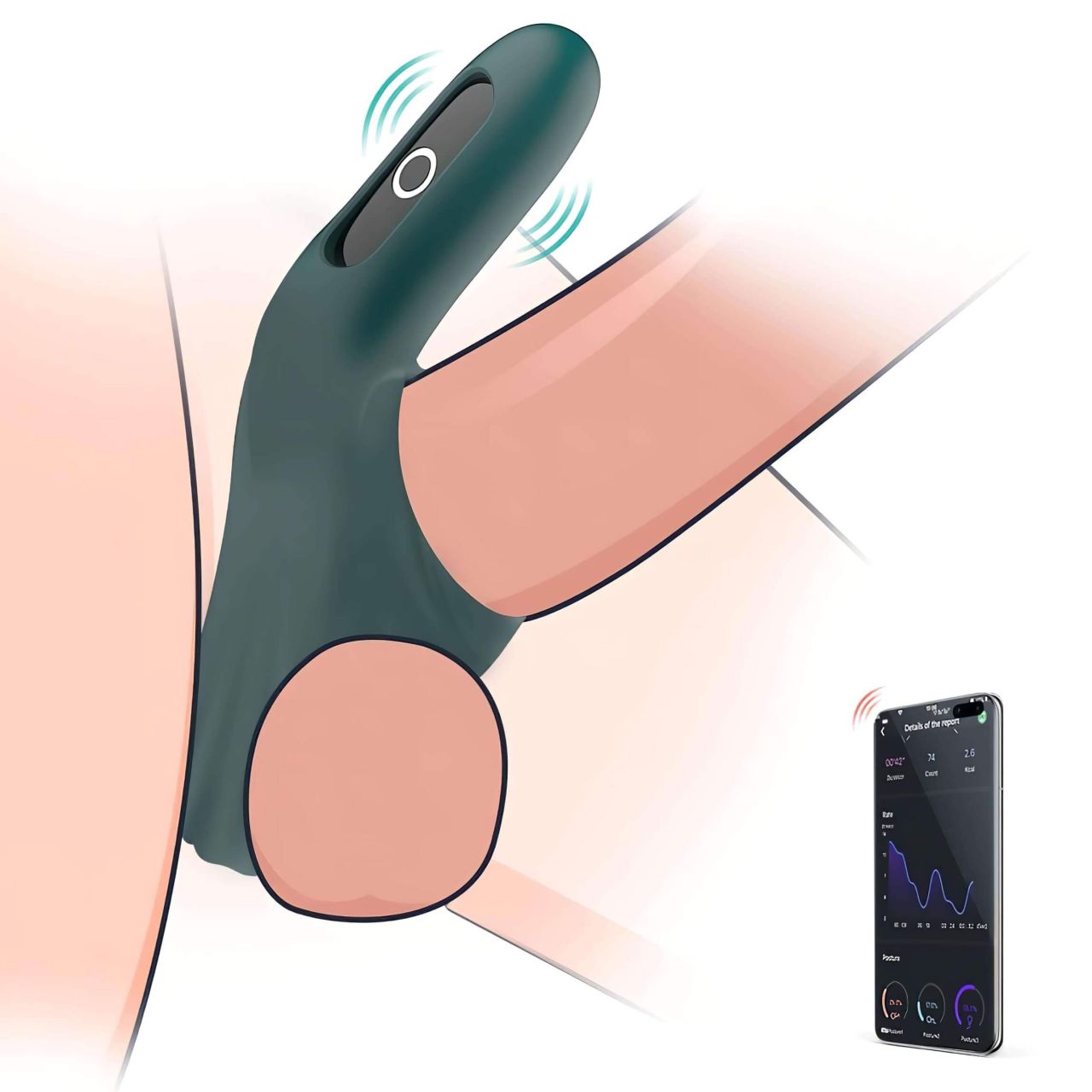 Magic Motion Rise - App-vezérelt vibrációs péniszgyűrű, férfiaknak (zöld)