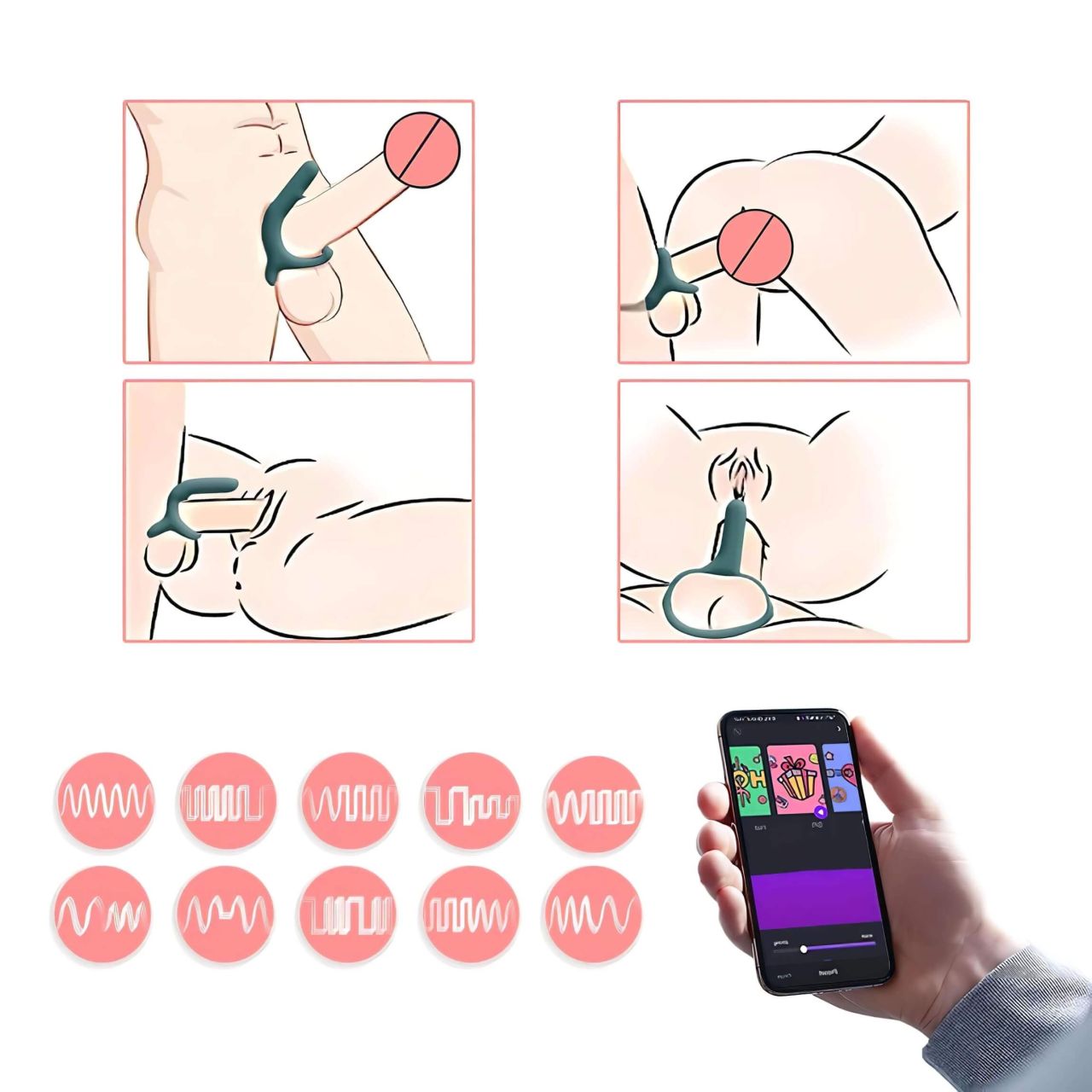 Magic Motion Rise - App-vezérelt vibrációs péniszgyűrű, férfiaknak (zöld)
