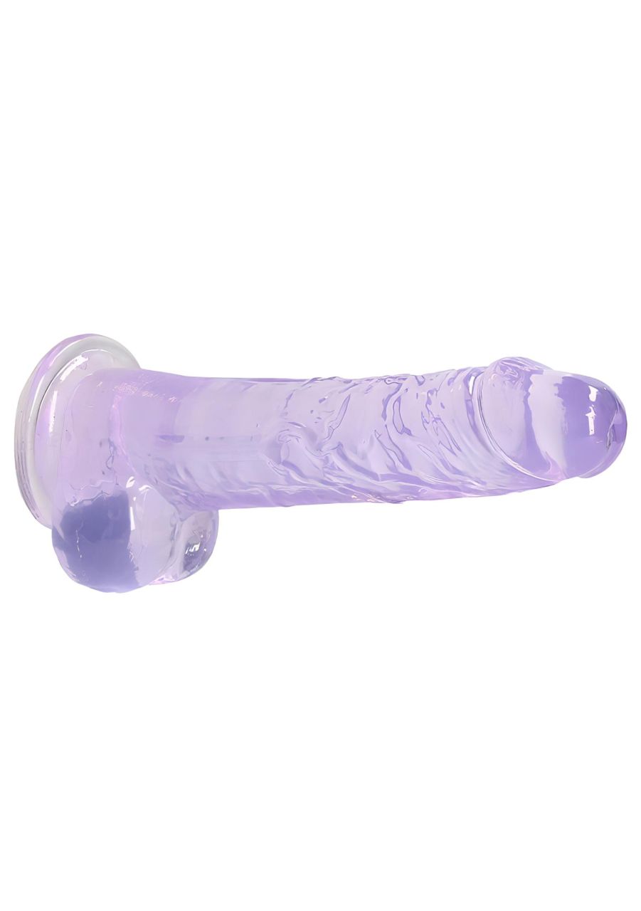 RealRock - átlátszó élethű dildó (lila, 19 cm)
