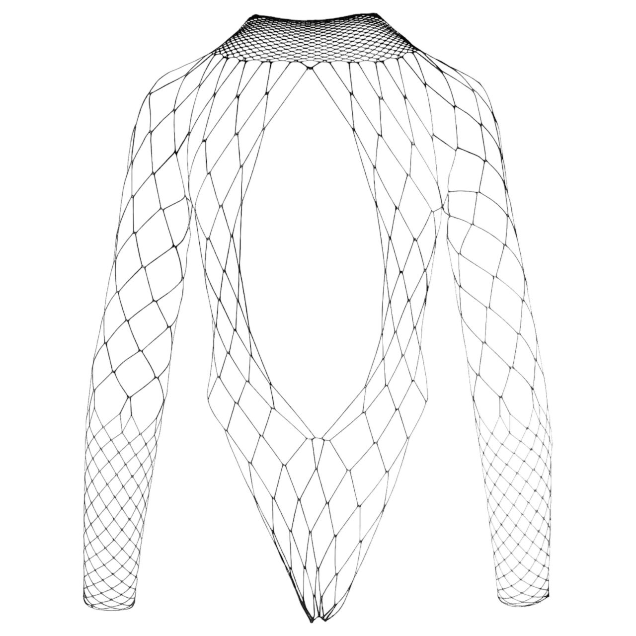 NO:XQSE - hosszúujjú, hálós necc body (fekete, S-L) NO:XQSE - hosszúujjú, hálós necc body (fekete, S-L)